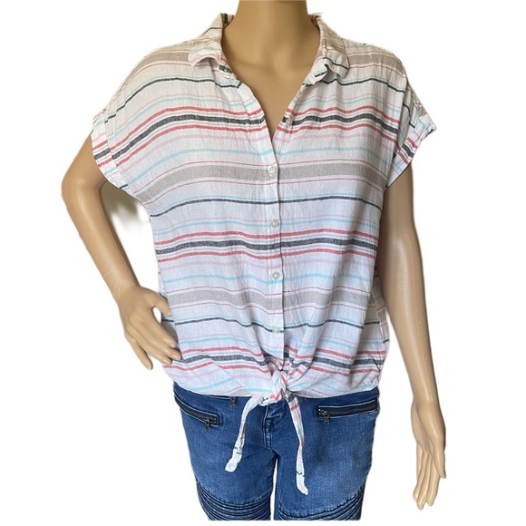 Weatherproof Vintage Tie Front Top - Picture 2 of 2